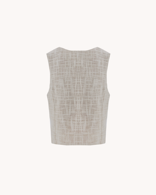 CHALECO BAORI CUADRO BURDEOS