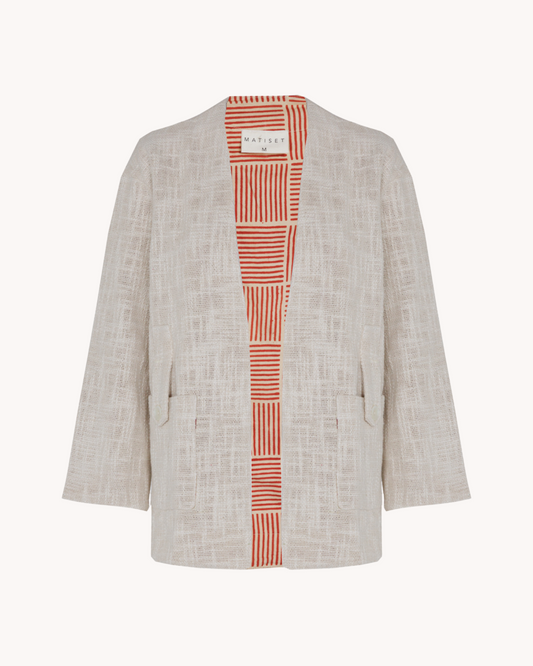 CHAQUETA BIKANER CUADRO BURDEOS
