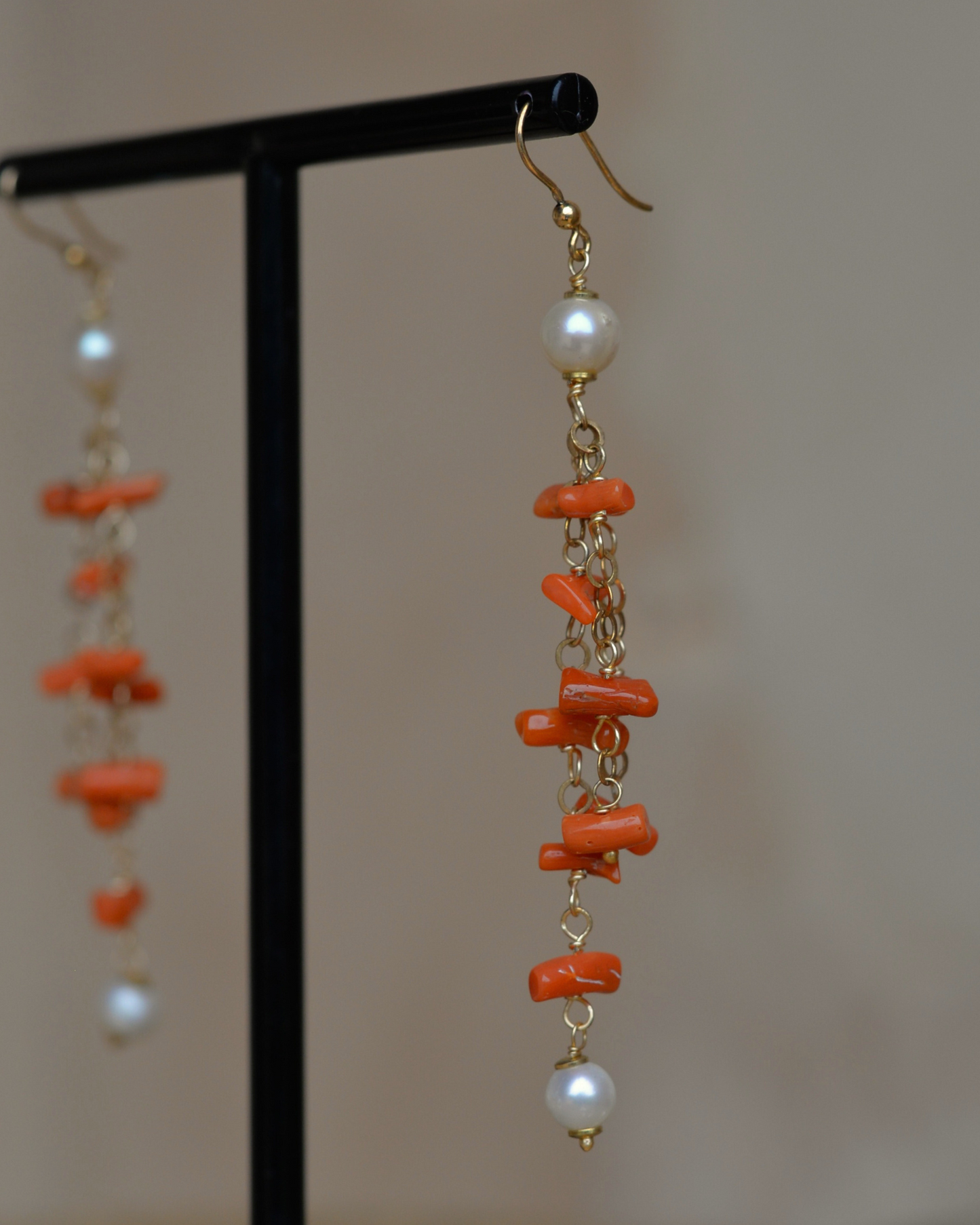 PENDIENTES TRIPLE CORAL