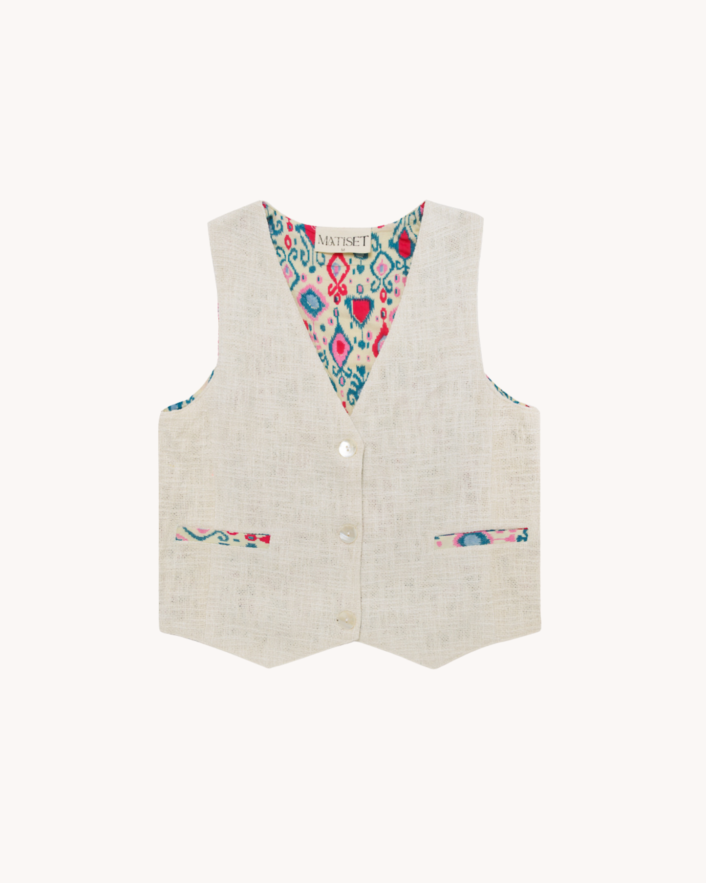 BAORI VEST WITH THOUSAND GREY STRIPES