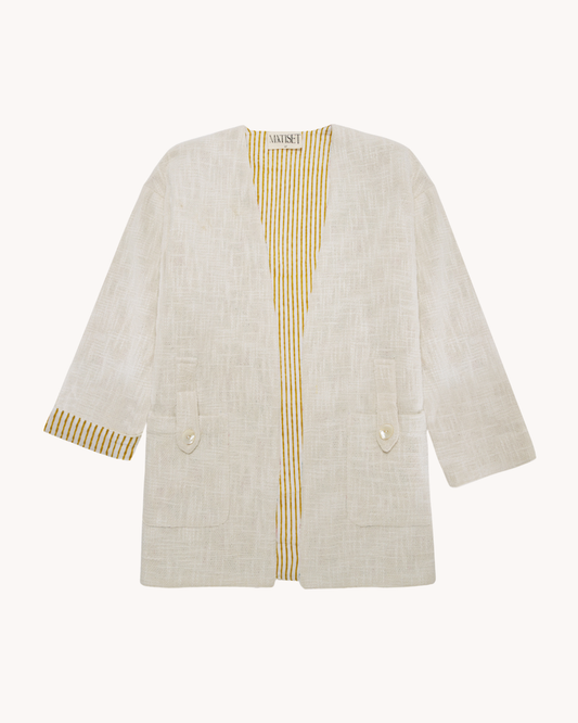 BIKANER JACKET WITH A THOUSAND GREY STRIPES