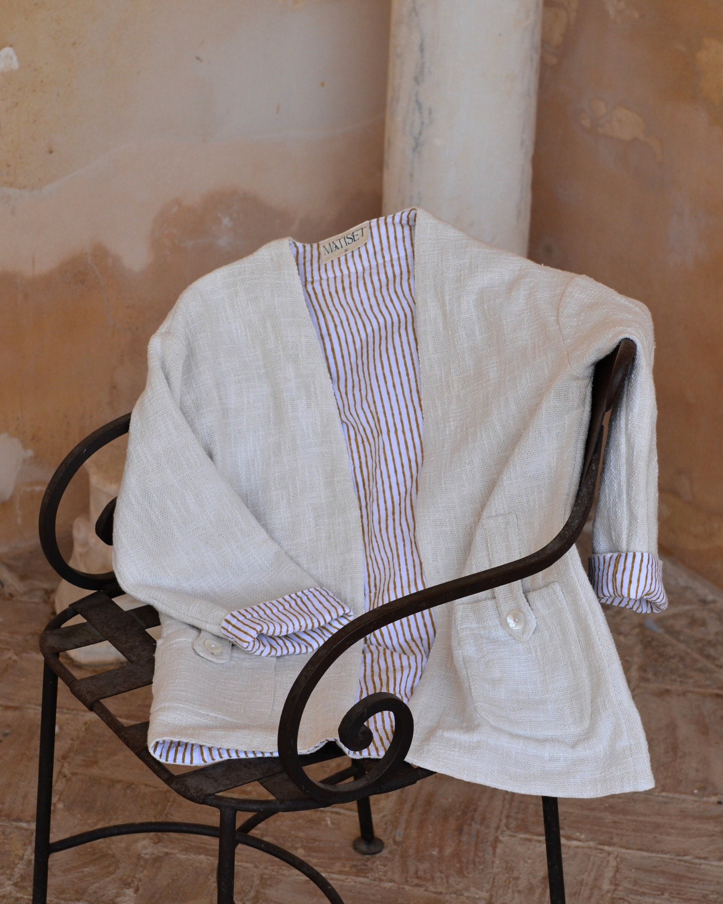 CHAQUETA BIKANER MIL RAYAS OCRE