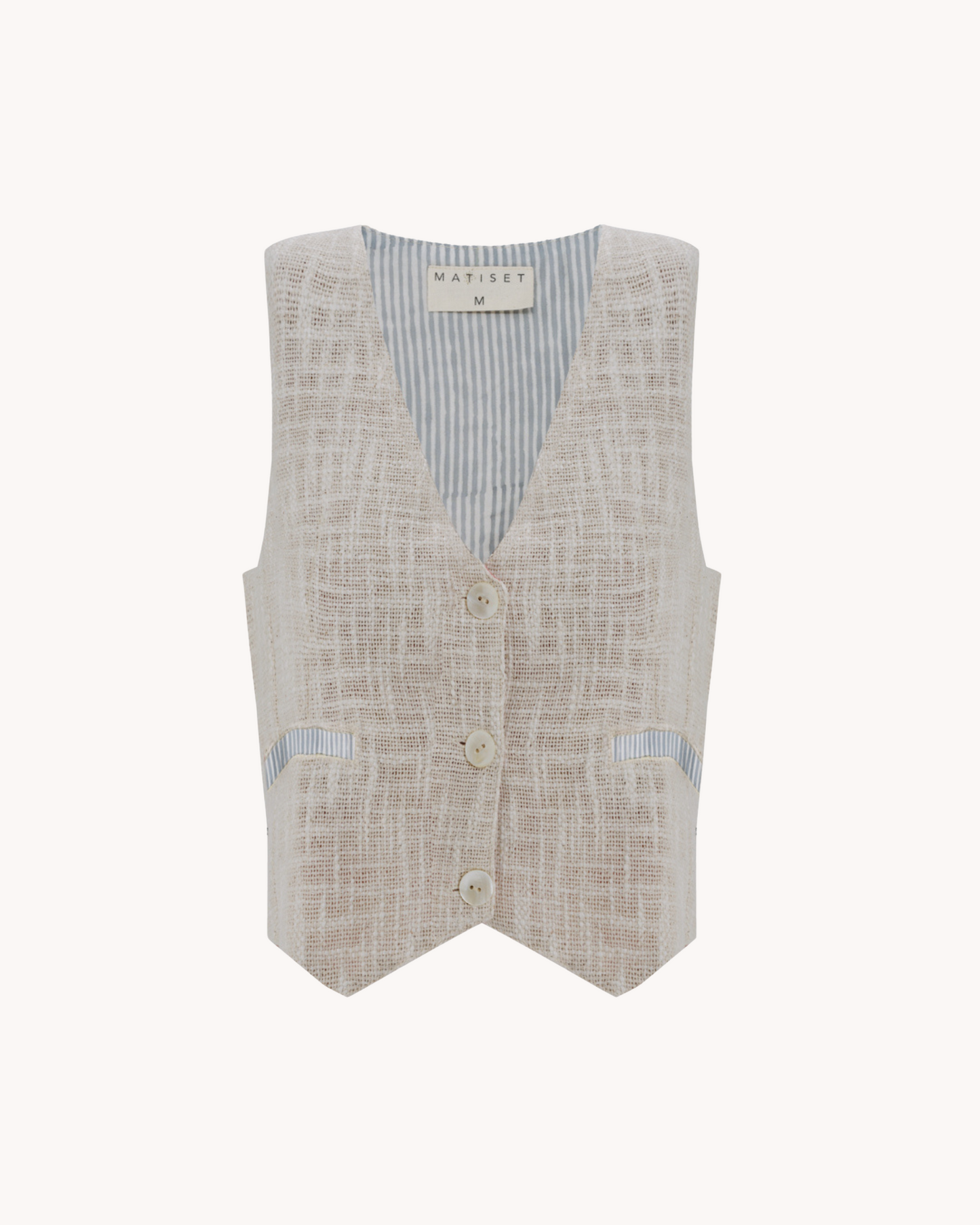 BAORI VEST WITH THOUSAND GREY STRIPES