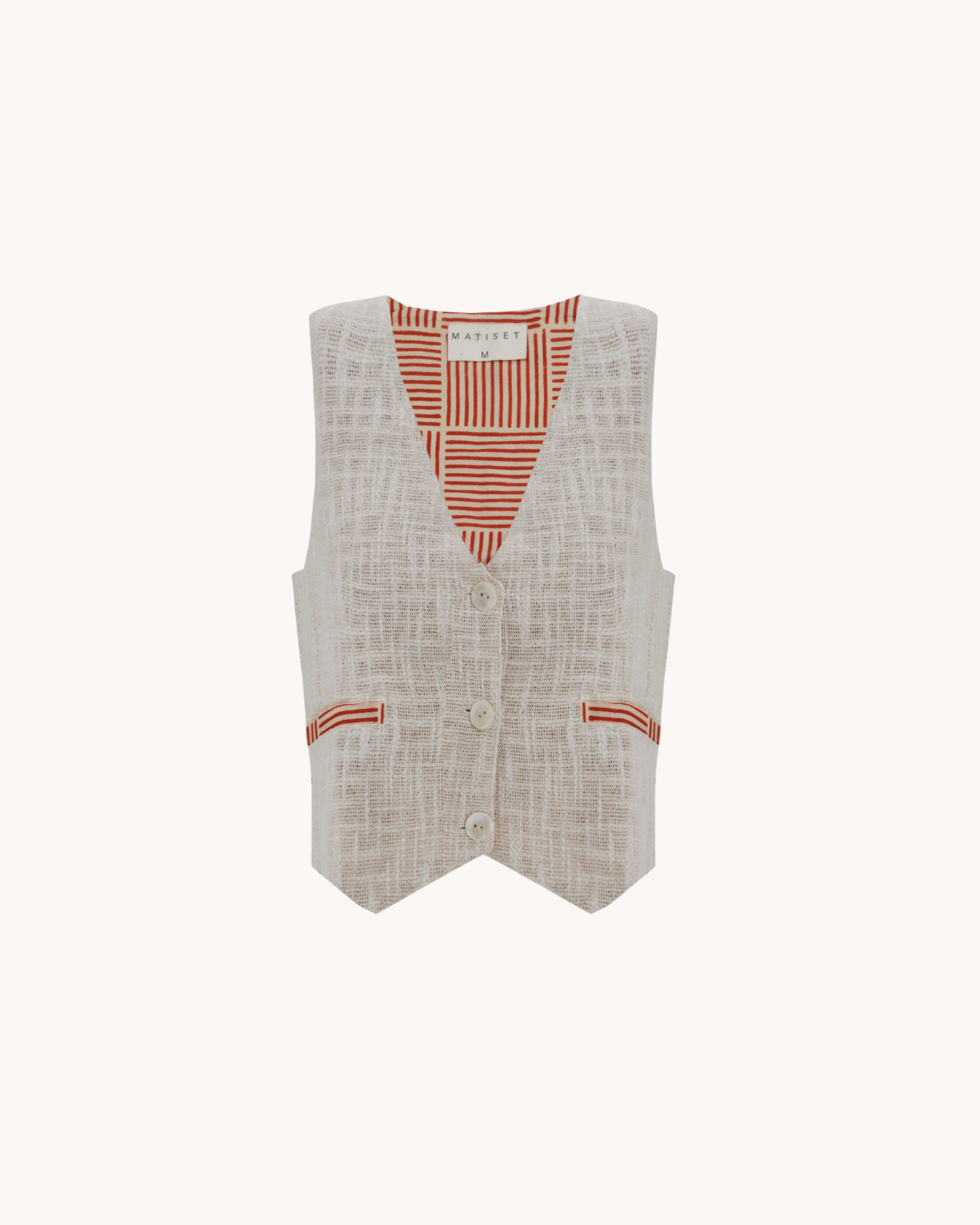 BAORI BURGUNDY CHECK VEST